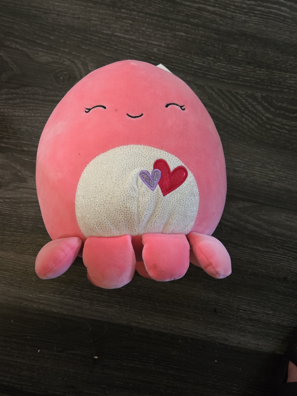 Squishmallows Pink Octopus Plush with Cream Sparkle Belly and Heart Accents